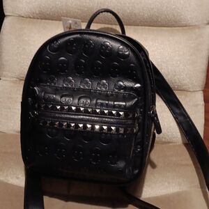 NWT Black Studded Skull Claire's Backpack